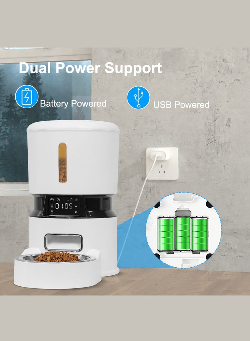 كيدل وحدة تغذية أوتوماتيكية للحيوانات الأليفة ووحدة تغذية أوتوماتيكية للقطط والكلاب مع وعاء من الفولاذ المقاوم للصدأ وآلة تغذية ذكية للقطط والكلاب - Image 3