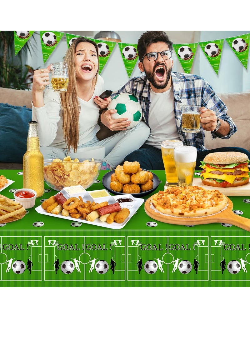 Excefore 3 Pcs Soccer Party Tablecloths, Soccer Printed Disposable Plastic Tablecloths,Suitable for Soccer Event, Game Day, Soccer Theme Party Supplies (86.6 * 51inch) - Image 5