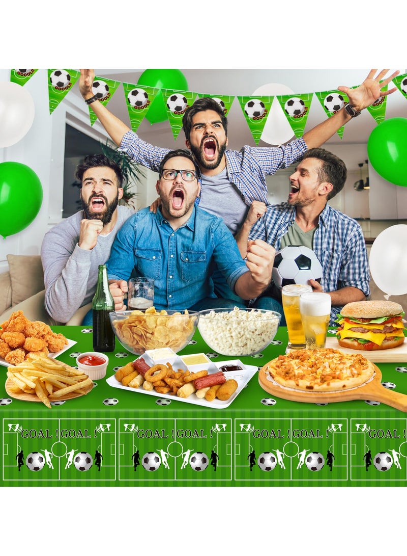 Excefore 3 Pcs Soccer Party Tablecloths, Soccer Printed Disposable Plastic Tablecloths,Suitable for Soccer Event, Game Day, Soccer Theme Party Supplies (86.6 * 51inch) - Image 4