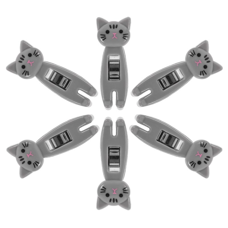 6pcs Cute Cat Clip Multi-functional Clothespin Food Sealing Clip Ticket Clip Photo Message Clip - Image 1