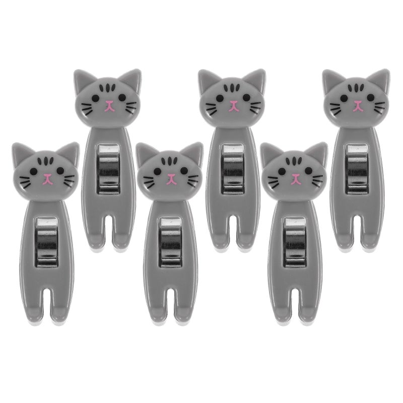 6pcs Cute Cat Clip Multi-functional Clothespin Food Sealing Clip Ticket Clip Photo Message Clip - Image 4