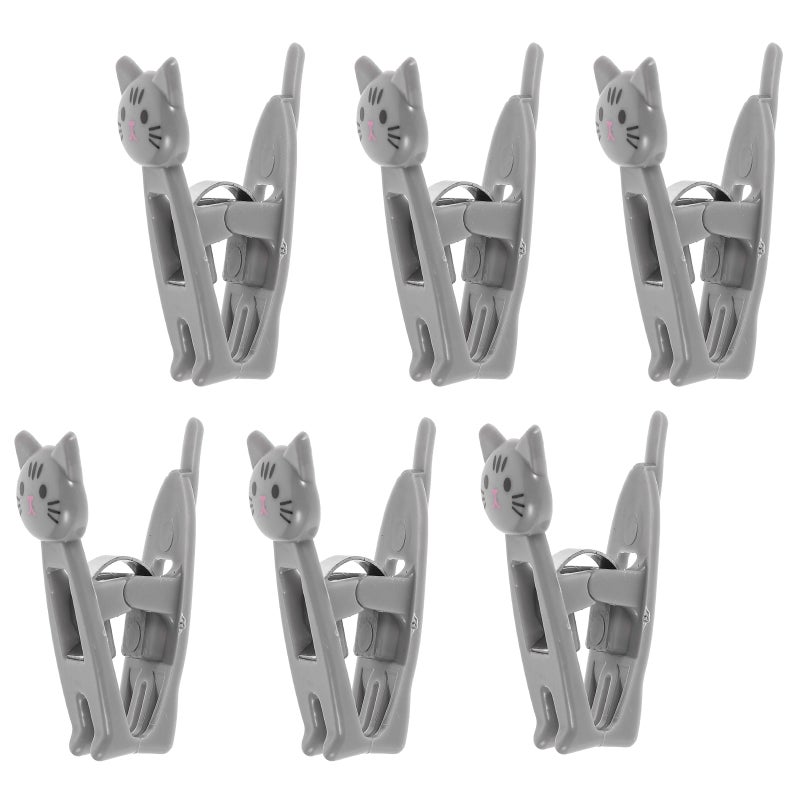 6pcs Cute Cat Clip Multi-functional Clothespin Food Sealing Clip Ticket Clip Photo Message Clip - Image 3