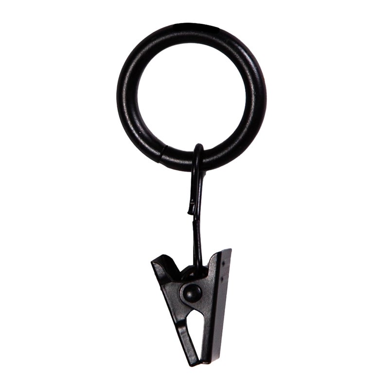 Kenney Petit Window Curtain Clip Rings 14Pack Black - Image 1