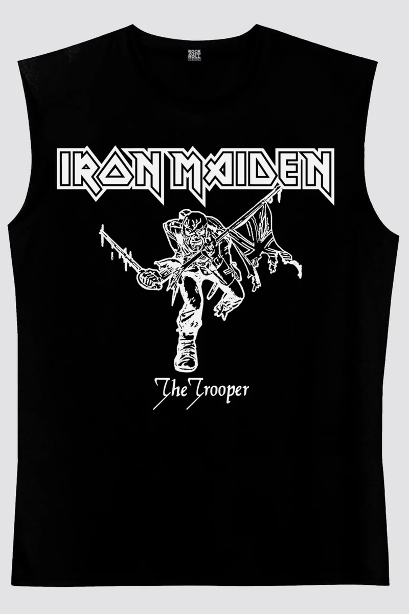 Rock&Roll Iron Maiden Black Cut Sleeve / Sleeveless Men's T-Shirt