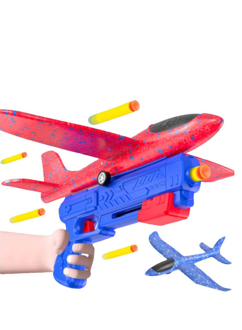 FLYHSO Two in one aircraft foam launcher one button ejection model and foam glider children's aircraft toy set - Image 1