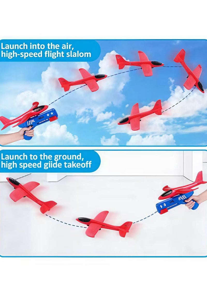 FLYHSO Two in one aircraft foam launcher one button ejection model and foam glider children's aircraft toy set - Image 5