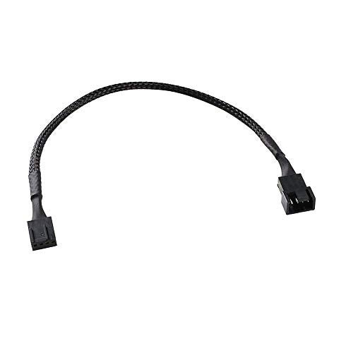 Easycargo 30cm Case Fan Extension Cable, PWM Fan Cable Extension, 3 pin 4 pin Case Fan Power Extension (1-Pack) - Image 1