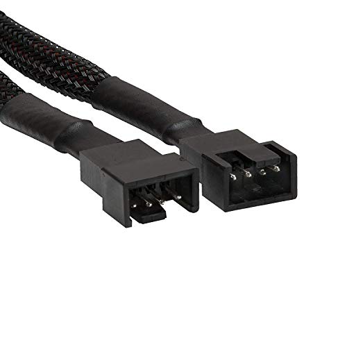 Easycargo 30cm Case Fan Extension Cable, PWM Fan Cable Extension, 3 pin 4 pin Case Fan Power Extension (1-Pack) - Image 3