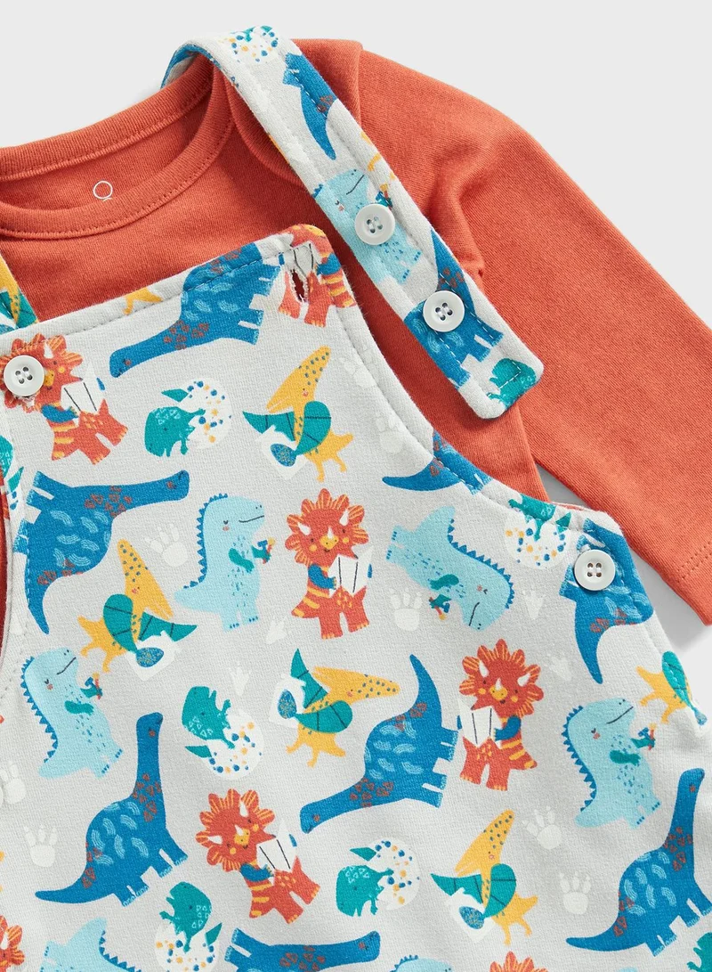 mothercare Infant Aop Dungaree & Bodysuit Set
