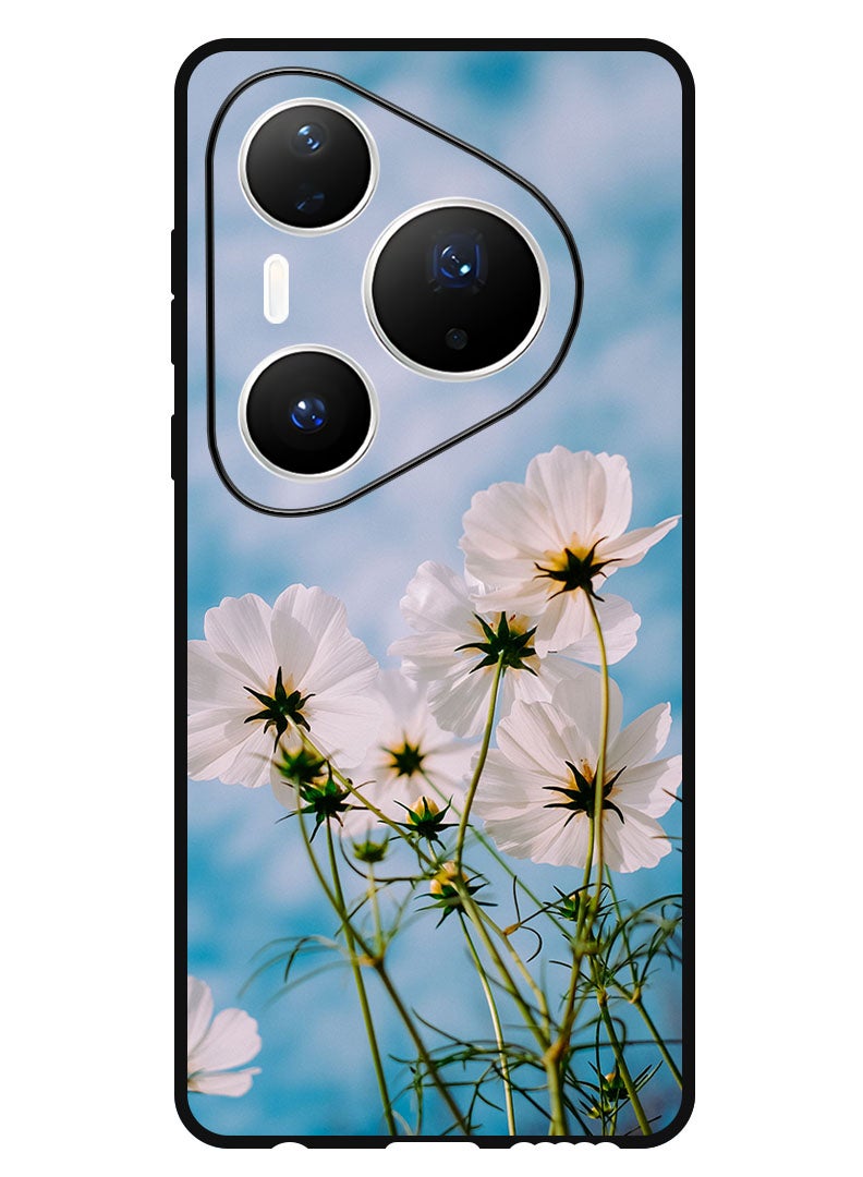 Theodor Case Compatible with Huawei Pura 80 Pro Plus 6.8 Inch Protection Shockproof Bumper Cover cosmos_flowers_white - Image 1