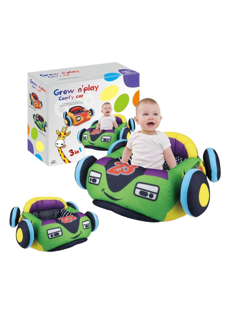 Toy Box Car Shape Baby Soft Plush Cushion Baby Supporter Sofa Seat,Baby Seating Traning Seat Or Rocking Chair For Kids 03-18 Months - Image 1
