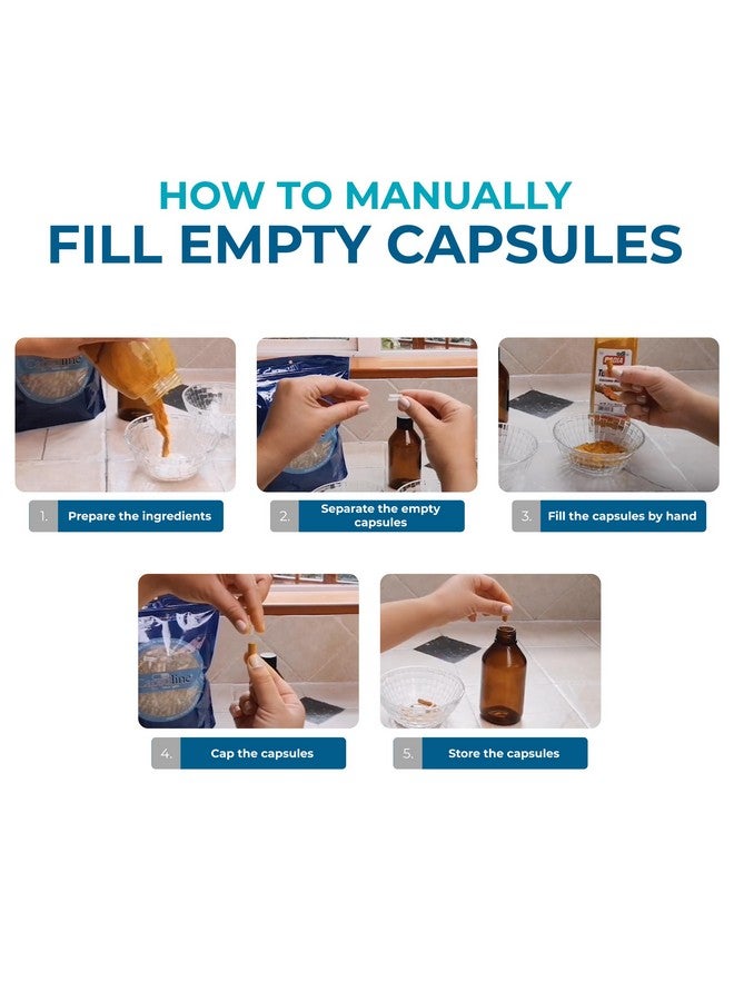 Capsuline Size 4 Empty Gelatin Capsules, Clear - 1000 Count | Gluten Free, Kosher, Non-GMO Certified | Pure Bovine Pill Caps For DIY Supplement Filling - Image 3