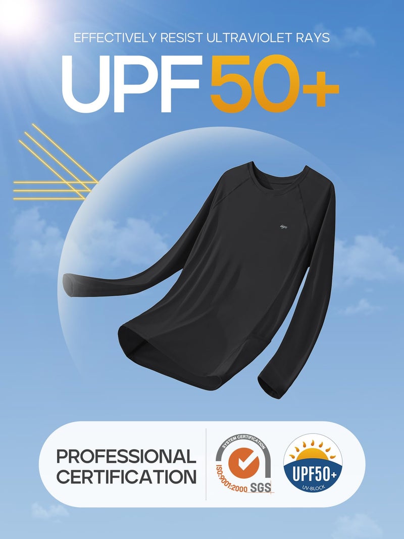 IUGA Long Sleeve Shirts for Women UPF 50+ Rash Guard Athletic Workout Tops with Pockets for Dry Fit Hiking Running Swim Shirt - Image 3