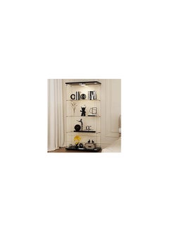 SS COHMJJY 4-Shelf Glass Display Cabinet with Double Doors, Curio Display Case with Display Lights & Lock, Tempered Glass Collectibles Display Cabinet for Bedroom, Living Room 64”x 32”x 14” Black  - Image 1