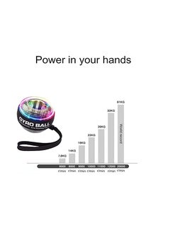 HEXABEX Gyro Ball Wrist Exerciser Auto Start Power Forearm Strengthener Gyroscopic Fit Light Trainer for Arm and Fingers  - Image 2