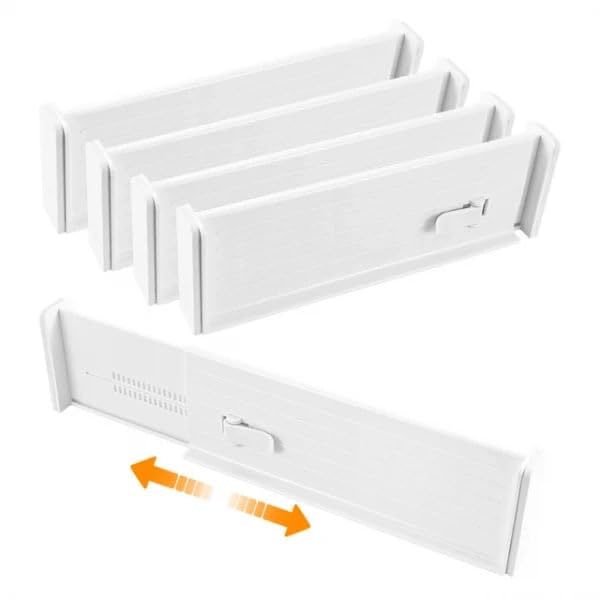 Ansawi 1Pc Plastic Grid Drawer Dividers White Adjustable Sock Underwear Dresser Drawer Organizer Divider for Stationary Storage - Image 4