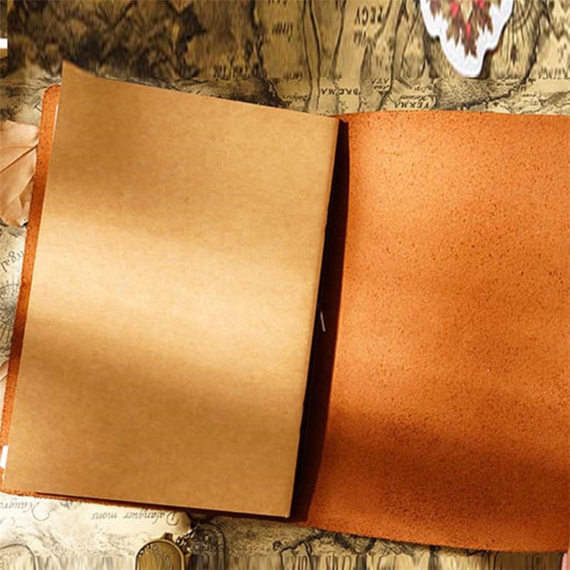 Genuine Leather Traveler's Notebook Cover - Coffee 135x105mm Retro Patina Effect With 3 Insert Refills for Travel Journaling & Daily Planning - Image 4