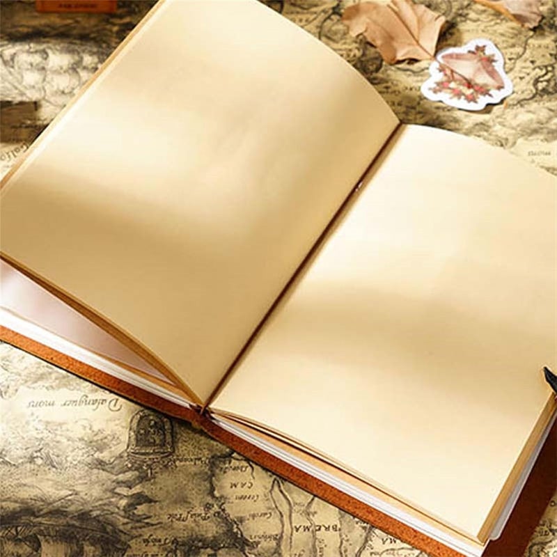 Genuine Leather Traveler's Notebook Cover - Coffee 135x105mm Retro Patina Effect With 3 Insert Refills for Travel Journaling & Daily Planning - Image 3