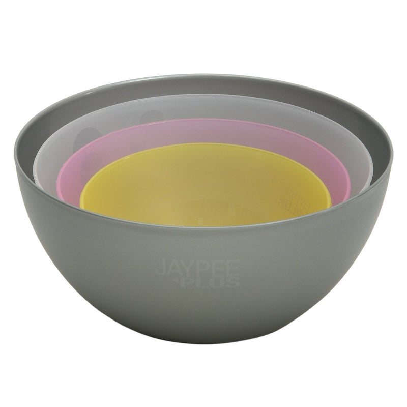 Jaypee Plus Virgin Plastic Mixing Bowl| Lightweight, Strong & Durable Bowls | Ideal for Serving, Storing & Stacking Set of 4 -(2800+2000+1200+800) ml (Multicolor) - Image 1