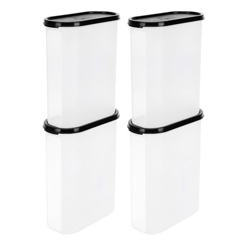 Cutting EDGE 2400ml Anti-Bacterial Modular Plastic Storage Container Set of 4, BPA-Free, Airtight Lid, Leakproof, Stackable Organizer for Pantry, Sugar, Flour & Grains (Black) - Image 3