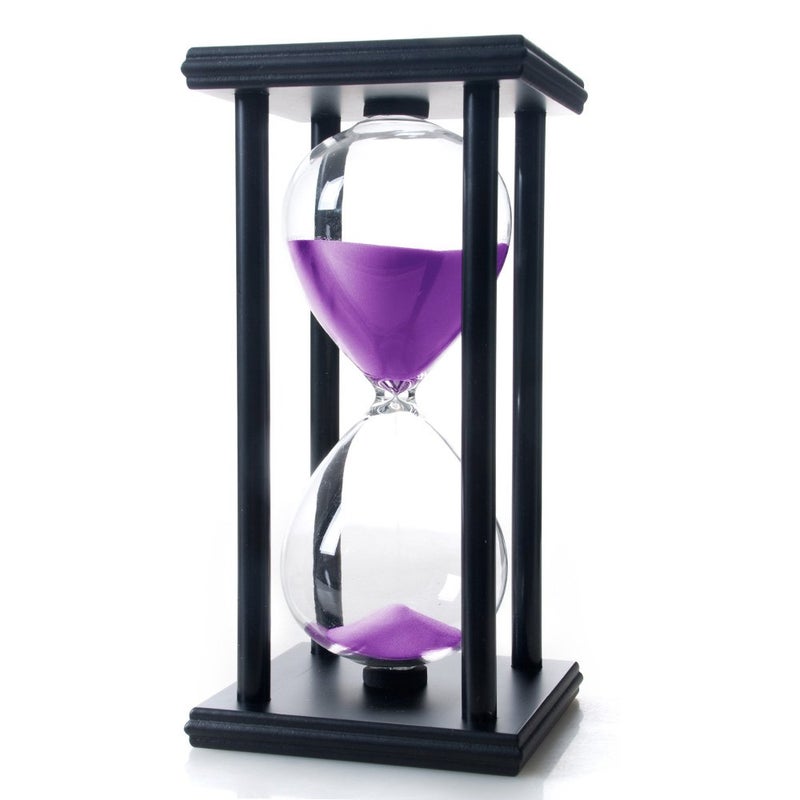 Bellaware 60 Minutes Hourglass Wood Sand TimerPurple