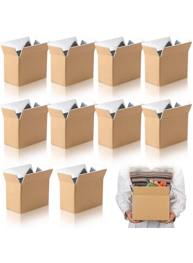 Tinlade Insulated Shipping Box Cold Chill Double Insulated Carton With Foil Foam Cooler Boxes Delivery Moving Kits Foam Shipping Containers For Mailing Packing Box Inside 8'' X 4''X 5'' (10) - Image 1