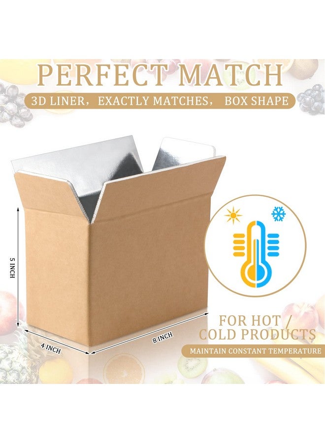 Tinlade Insulated Shipping Box Cold Chill Double Insulated Carton With Foil Foam Cooler Boxes Delivery Moving Kits Foam Shipping Containers For Mailing Packing Box Inside 8'' X 4''X 5'' (10) - Image 2