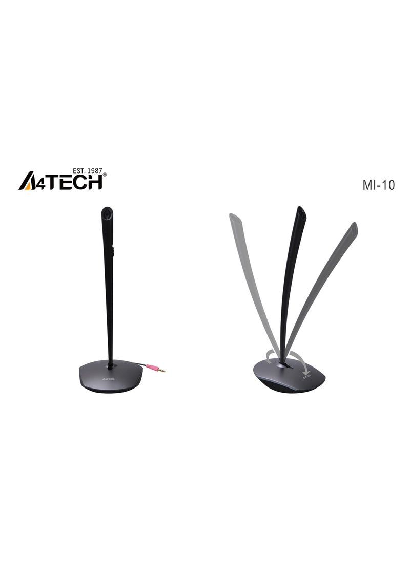 A4TECH - Dekstop Microphone MI-10, 3.5 mm Gold Plated Plug, Ideal for Live Messenger, online gaming sessions, chatting and telephony applications, Grey - Image 1