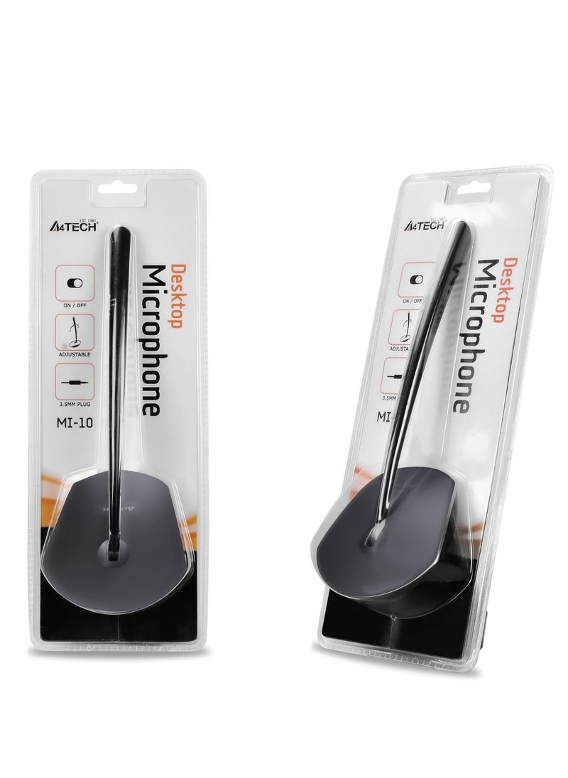 A4TECH - Dekstop Microphone MI-10, 3.5 mm Gold Plated Plug, Ideal for Live Messenger, online gaming sessions, chatting and telephony applications, Grey - Image 1