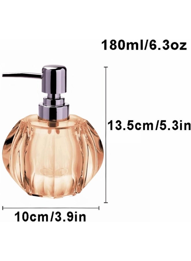 فالمر مضخة موزع صابون مصنوع من الأكريليك للحمام والمطبخ،غسيل اليدين القابلة لإعادة التعبئة (بسعة 180مل - عسلى) ضد الكسر - Image 2