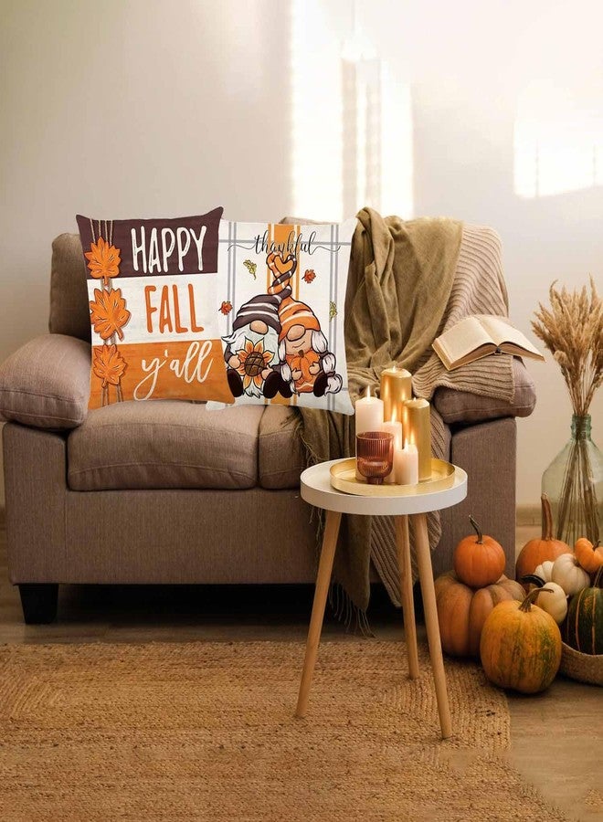 ONFAON Fall Decorations for Home, Fall Pillow Covers 18x18 Set of 4, Thanksgiving Decorations Autumn Cushion Case for Couch(Fall06) - Image 3
