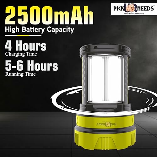 Pick Ur Needs 50W Rechargeable Long Range Search Torch Light with 2 Side Emergency Kissan Light (Yellow) - Image 2