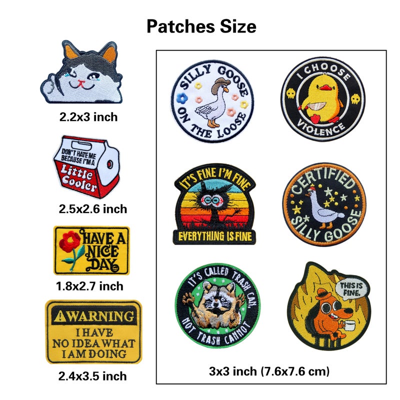 YLY Funny Patch,10Pcs Military Tactical Morale Embroidered Cute Animal Humorous Patches with Hook and Loop Fastener for Cap Bag Backpack Army Vest Helmet Jacket Hat Dog Harness Military Uniform - Image 3