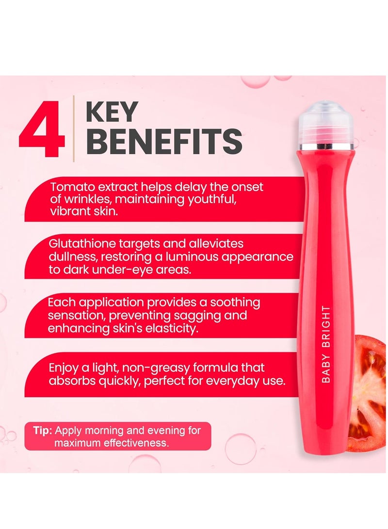 بيبي برايت سيروم اي رولر من بيبي برايت مضاد للتجاعيد والانتفاخات والهالات السوداء اسفل العينين 15 مل - Image 4