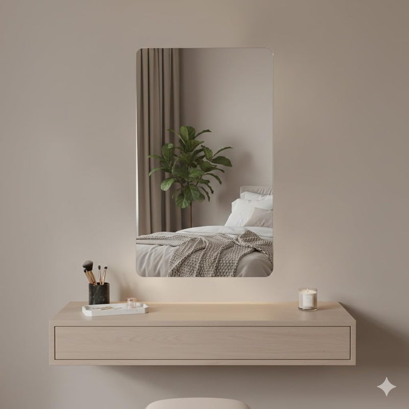 Wall Mounted Mirror Sticker Frameless, Self Adhesive Bathroom Mirror, Decorative Modern Mirror, Durable 2mm Thickness, Multi Sizes (120x40cm) - Image 5