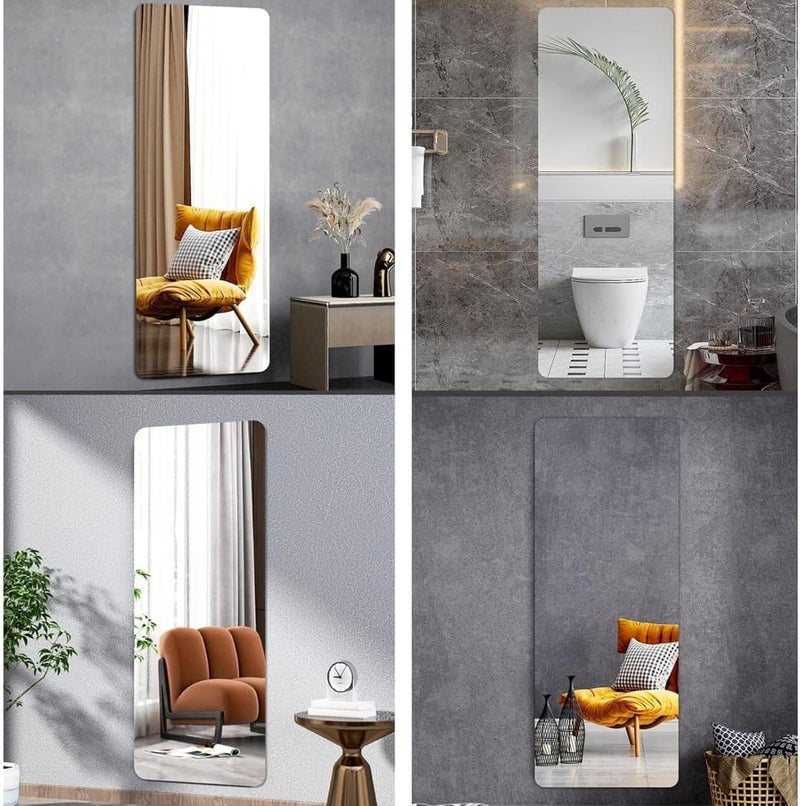 Wall Mounted Mirror Sticker Frameless, Self Adhesive Bathroom Mirror, Decorative Modern Mirror, Durable 2mm Thickness, Multi Sizes (120x40cm) - Image 4