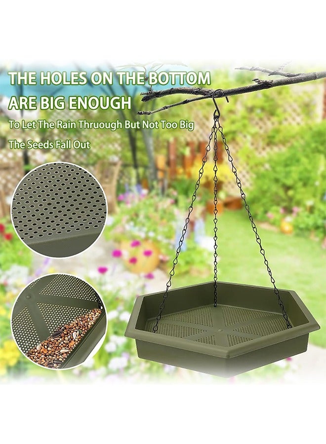 Bukela حمام الطيور المعلقة، حمام الطيور، تغذية الطيور، 2 في 1 XL تغذية الطيور المعلقة وحمام الطيور للخارج، حمامات الطيور المعلقة في الهواء الطلق - Image 4
