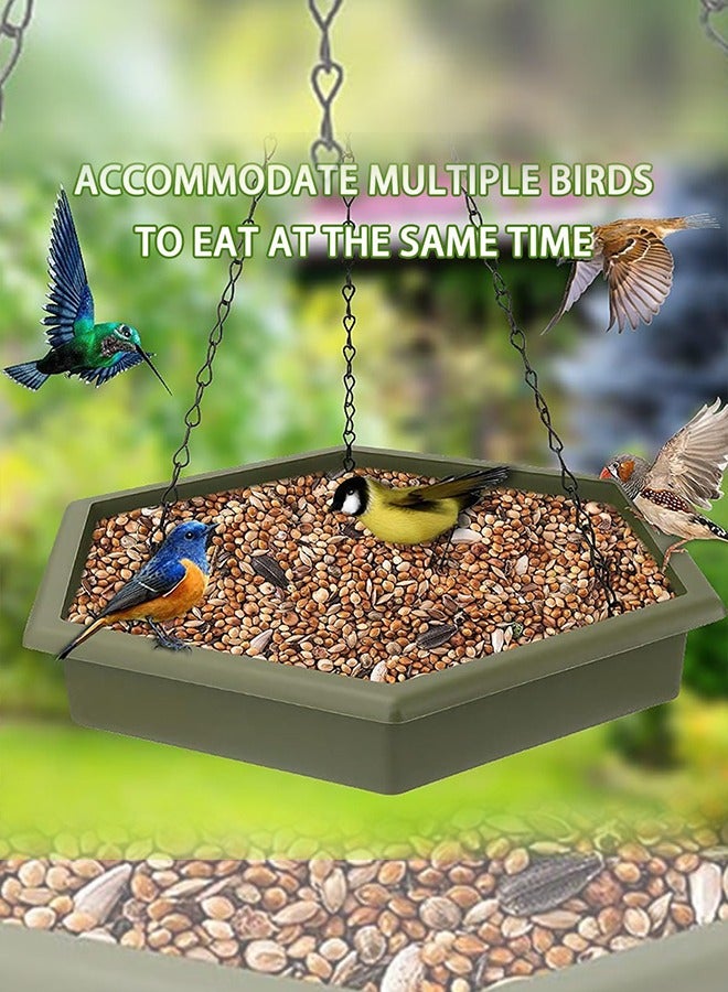 Bukela حمام الطيور المعلقة، حمام الطيور، تغذية الطيور، 2 في 1 XL تغذية الطيور المعلقة وحمام الطيور للخارج، حمامات الطيور المعلقة في الهواء الطلق - Image 2