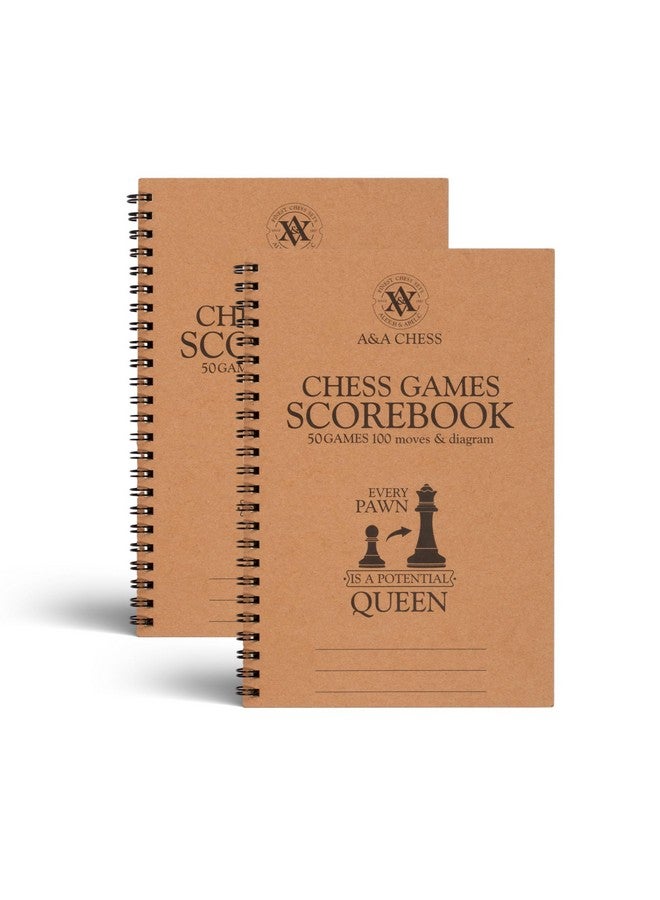 A&A 2 Pack Chess Scorebook, 50 Games Recordable, 100 Moves Per Game, Eye-Protection Chess Scorebook - Image 1