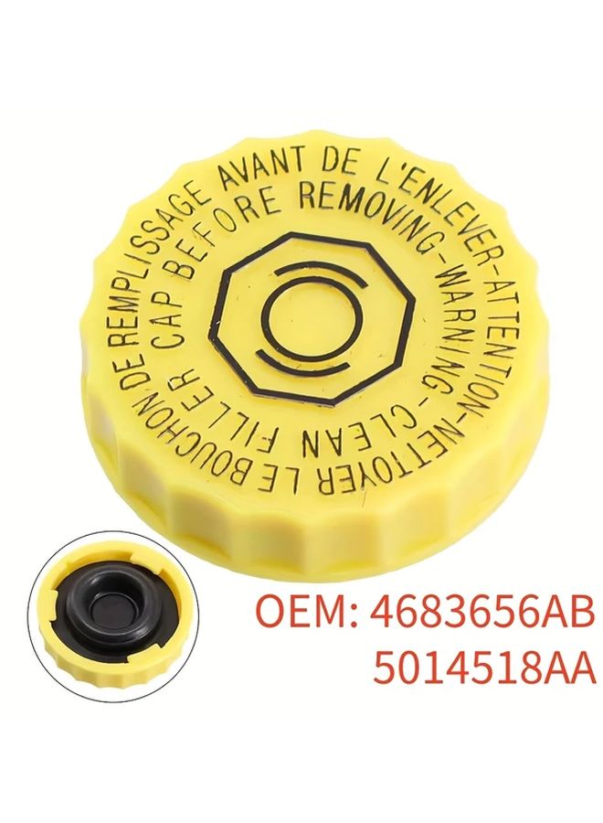 Yellow Anti Theft Brake Master Cylinder Cap For Jeep Wrangler Dodge RAM Oil Cap - Image 1