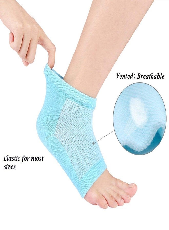 SEASPIRIT Unisex Silicone Gel Heel Socks with Spa Botanical GelPad (cotton blue Gel Heel Socks with Spa Botanical) - Image 3