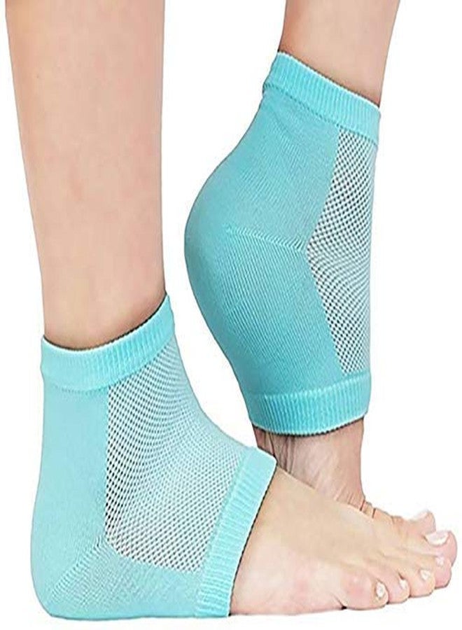 SEASPIRIT Unisex Silicone Gel Heel Socks with Spa Botanical GelPad (cotton blue Gel Heel Socks with Spa Botanical) - Image 4