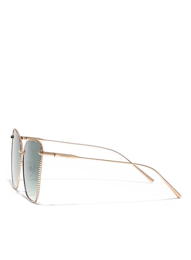 30 سندايز نظارات شمسية نسائية داليا بإطار معدني ذهبي وردي وعدسات خضراء - Image 3