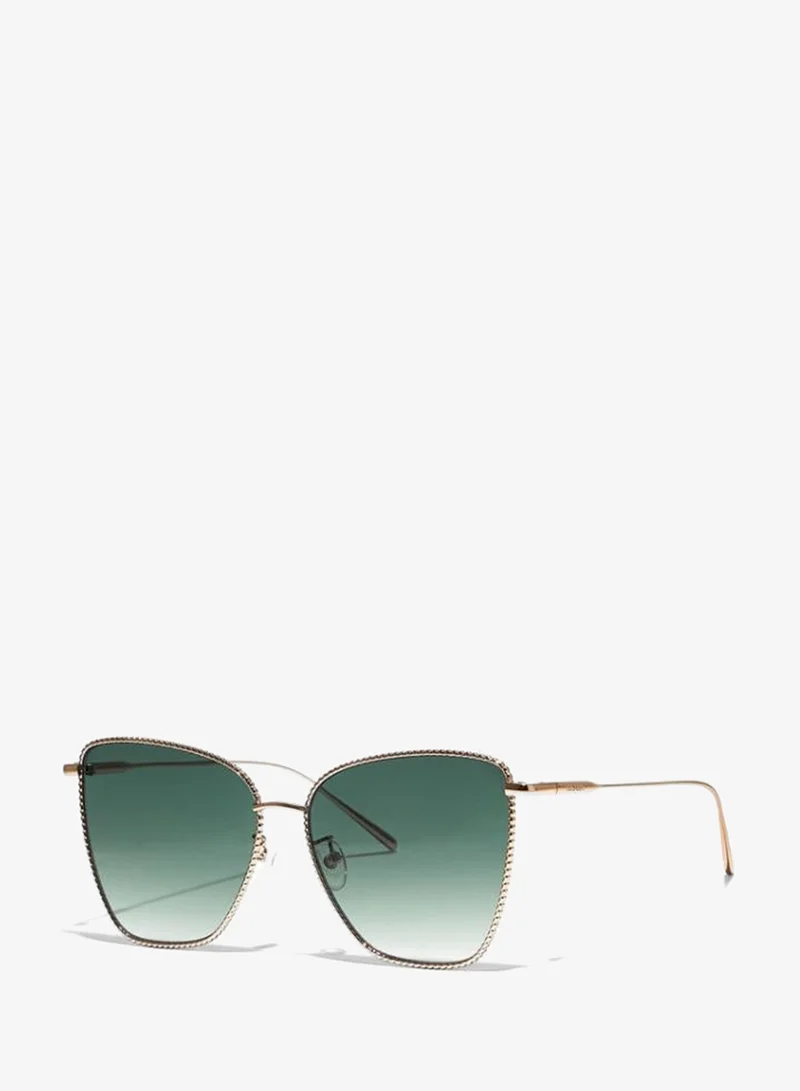 30Sundays DAHLIA Women Green Sunglasses - Frame Material: Metal - Lens Color: Green- Frame Color: Rose Gold - Full Rim