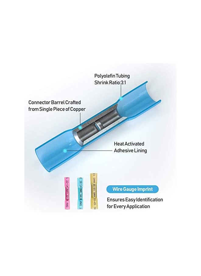 PROMASS promass Heat Shrink Waterproof Wire Connectors, Waterproof Automotive Marine Electrical Terminals Kit, Crimp Connector Assortment, Ring Fork Hook Spade Butt Splices, 250PCS  - Image 4