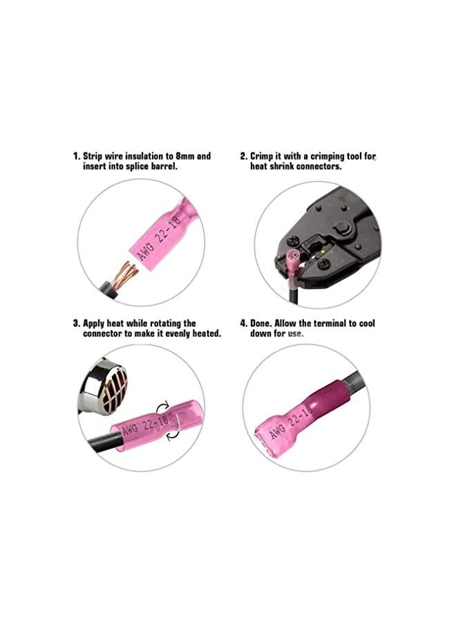 PROMASS promass Heat Shrink Waterproof Wire Connectors, Waterproof Automotive Marine Electrical Terminals Kit, Crimp Connector Assortment, Ring Fork Hook Spade Butt Splices, 250PCS  - Image 3
