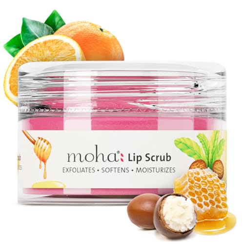 Moha Lip Scrub for Pigmented, Dry, Dark & Chapped Lips | Reduce Darkness & Wrinkles with Shea Butter, Honey, Vitamin C & E | Long Lasting, Non-Sticky, Brightens Complexion, Restores Natural Color & Soft & Smooth Lips – 12 GM (Pack of 1) - Image 1