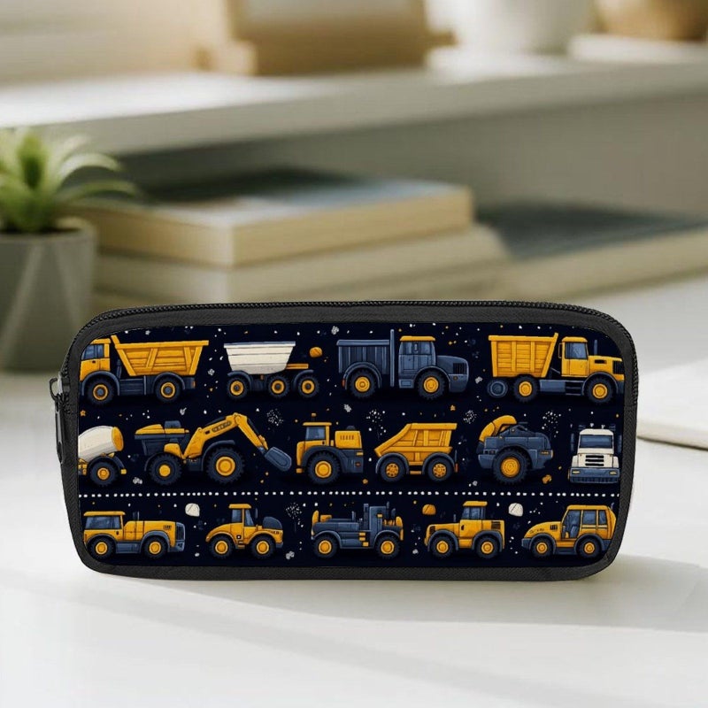 1 Pc Engineering Vehicles Pencil Case Large Capacity Pouch Inspirational Stationery Storage Box 8 66x4 72x1 97 Inches Ideal Gift For Truck Fans - Image 2