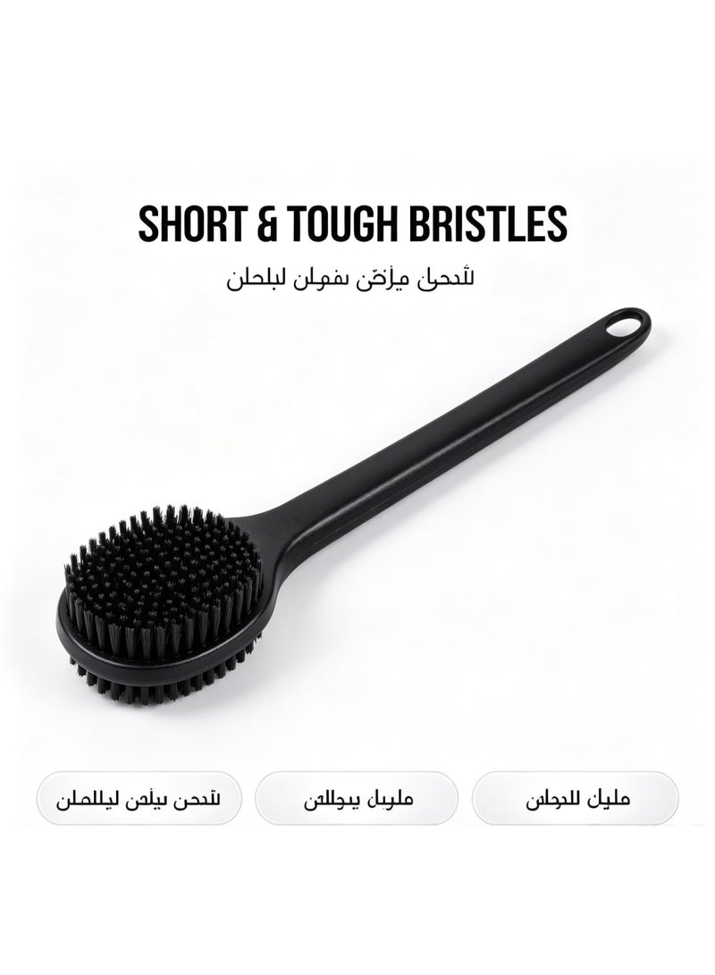 فرشاة استحمام ذات وجهين بمقبض طويل، فرشة ظهر لإزالة الجلد الميت بشعيرات مزدوجة، فرشة تدليك الجسم لتنشيط الدورة الدموية، هدية استحمام منزلية عملية لرمضان - Image 4
