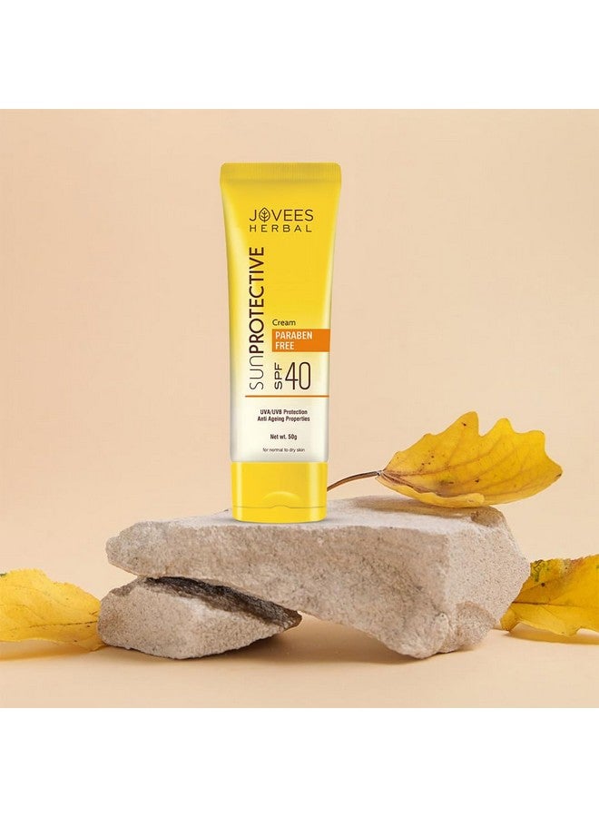 Jovees Herbal Sun Protective Sunscreen SPF 40 | Lightweight, Quick Absorbing and Oil Free - UVA/UVB Protection | Normal to Dry Skin Type | Paraben & Alcohol Free 50g (Pack of 2) - Image 3